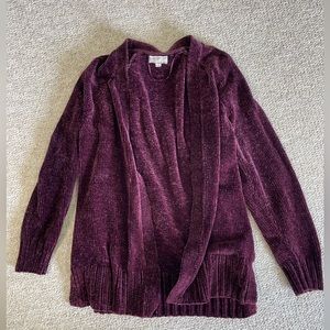 Purple/Plum color Loft Chenille Cardigan